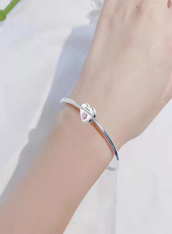 TGLS Heart Love Auntie Charm with Pink Crystal Compatible With Pandora Charms Bracelets - Image 5